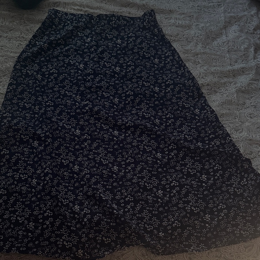 Navy Floral Maxi Skirt